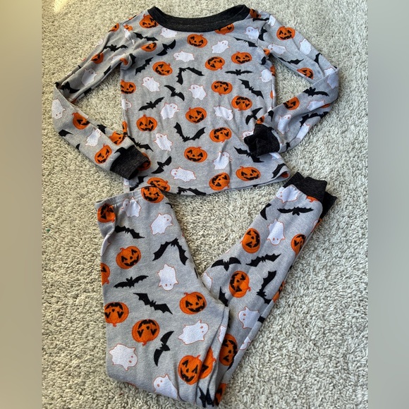 🎇🎆3for$9 Halloween Pumpkin and Bat Kids Pajama Set - Picture 1 of 1